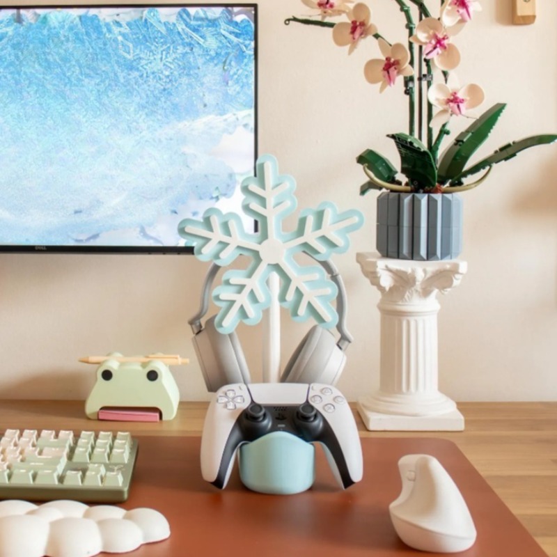 Gaming Accessories Rack - Kar Tanesi Kulaklık Standı 3D Baskı