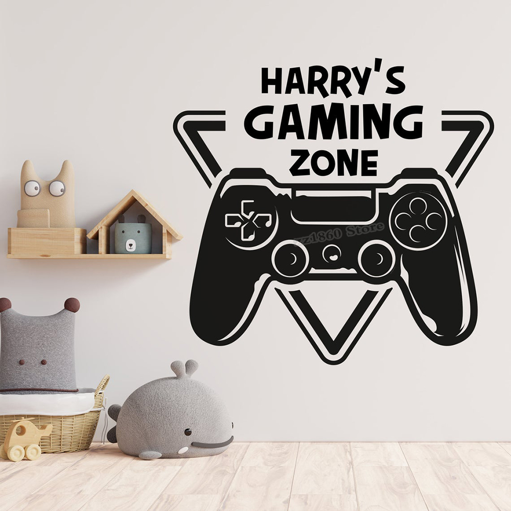 Gaming Accessories Bedroom - Özel adı oyun bölge duvar çıkartması